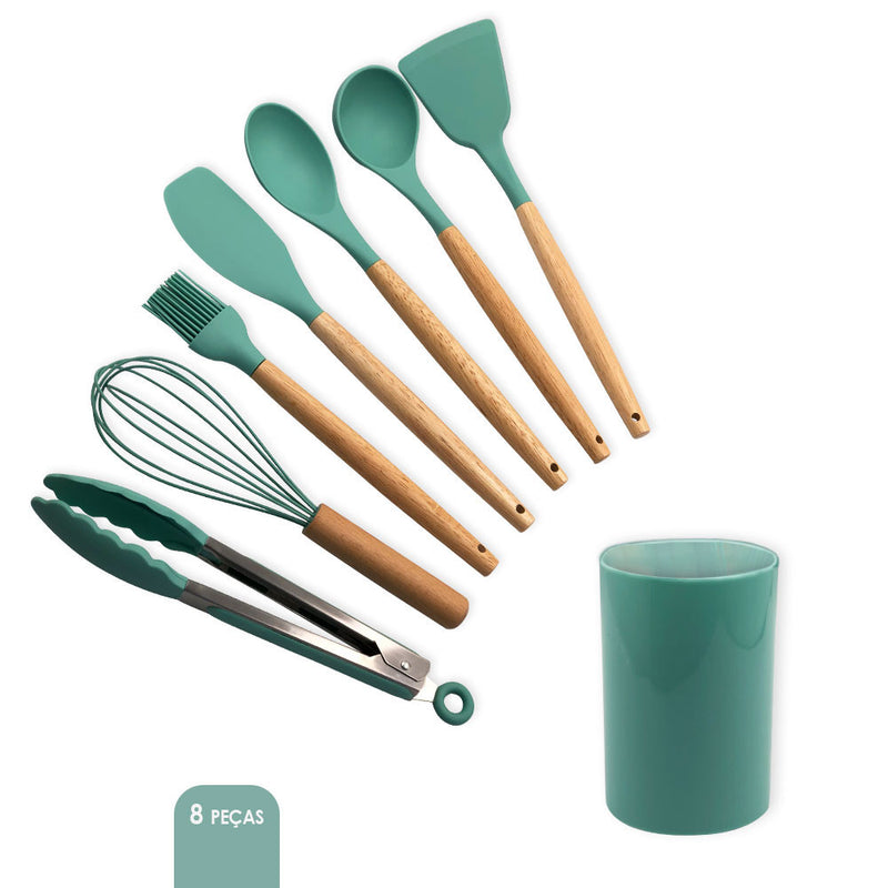 Conjunto Utensílios em Silicone 8 Peças