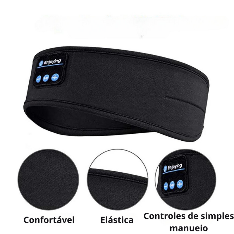 Faixa de Cabeça com Fone de Ouvido Bluetooth Embutido