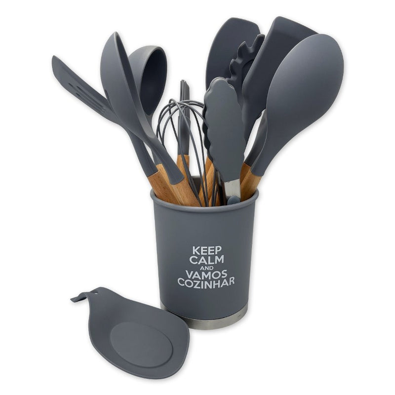 Kit Utensílios de Cozinha Silicone 13 Peças