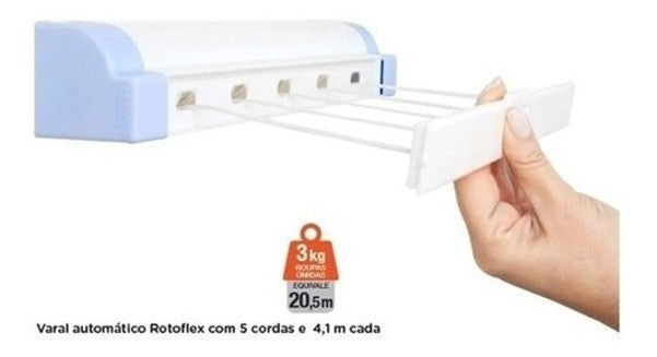 Varal Automático de Parede 5 Cordas