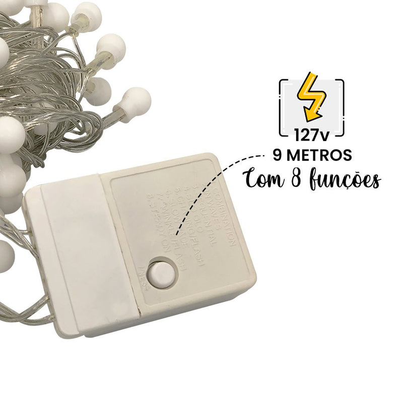 Pisca Pisca Led 100 Lâmpadas de Bolinha 8 Metros - 127V