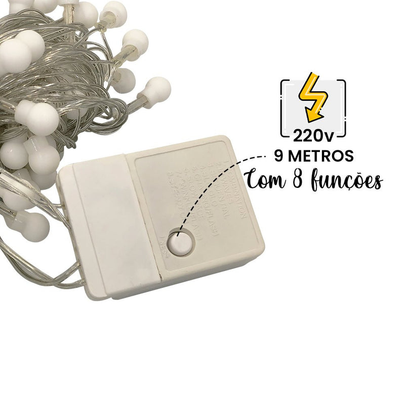 Pisca Pisca Led 100 Lâmpadas de Bolinha 8 Metros - 220V