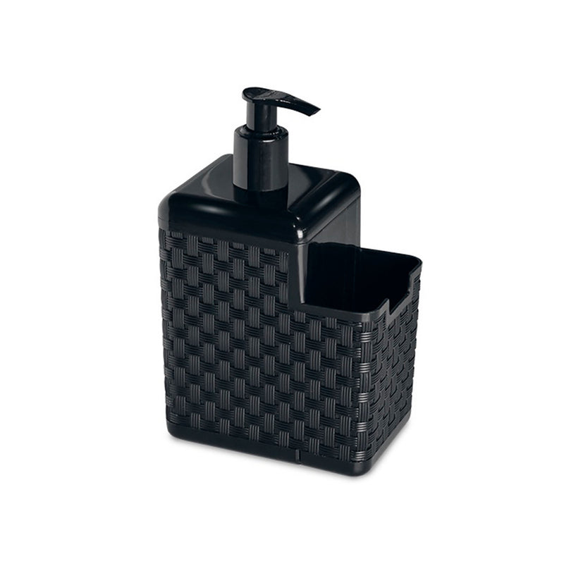 Dispenser para Detergente e Esponja Rattan Preto