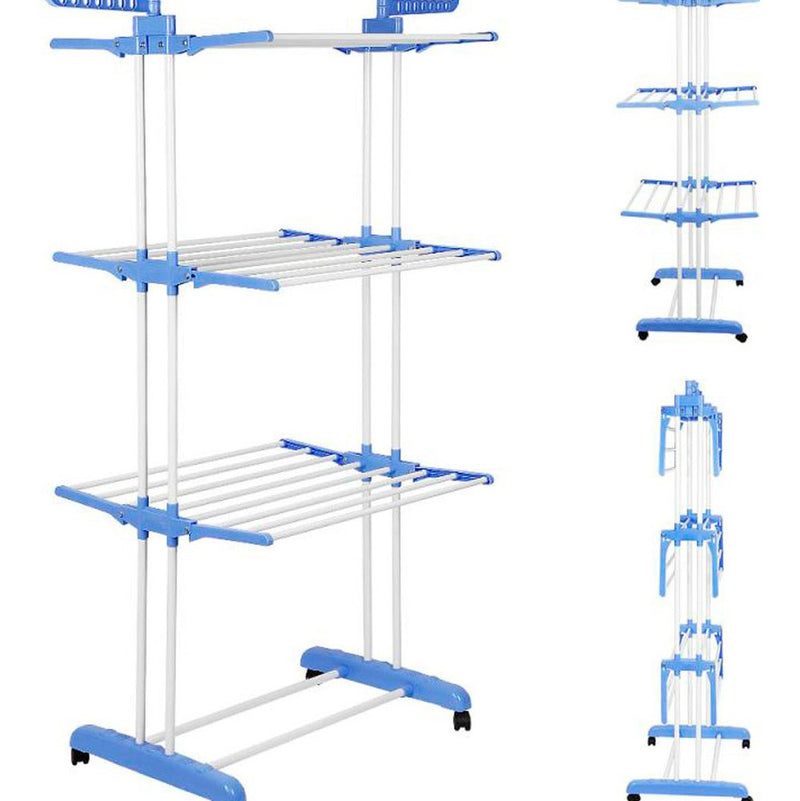 Varal Vertical Triplo com Rodinhas