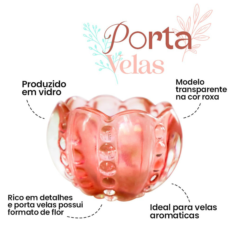 Porta Vela Castiçal de Vidro