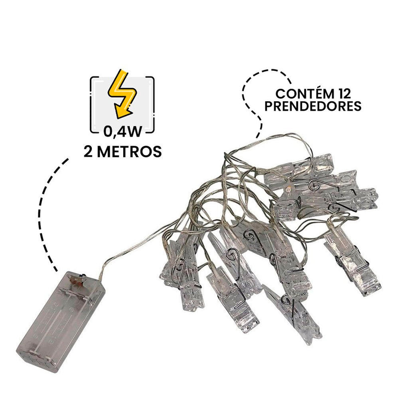 Pisca Pisca Prendedores de Led 2 Metros